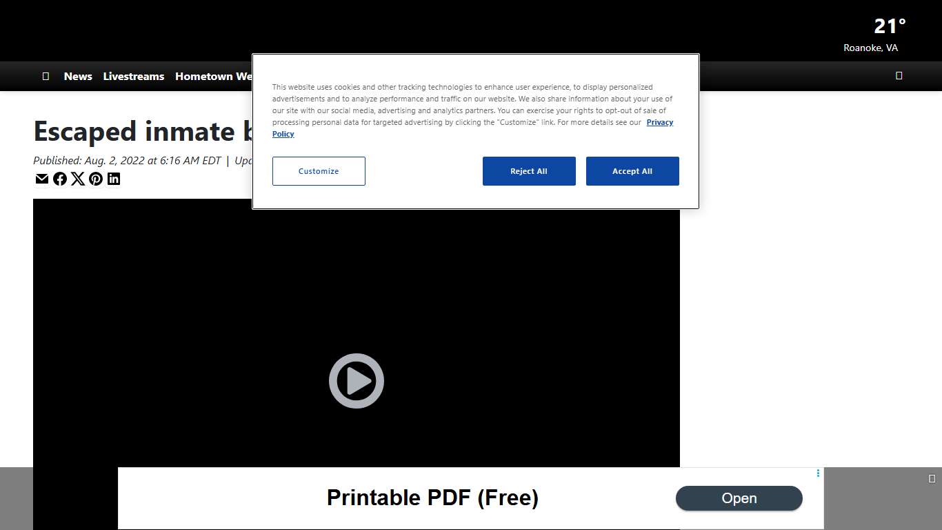Escaped inmate back in custody